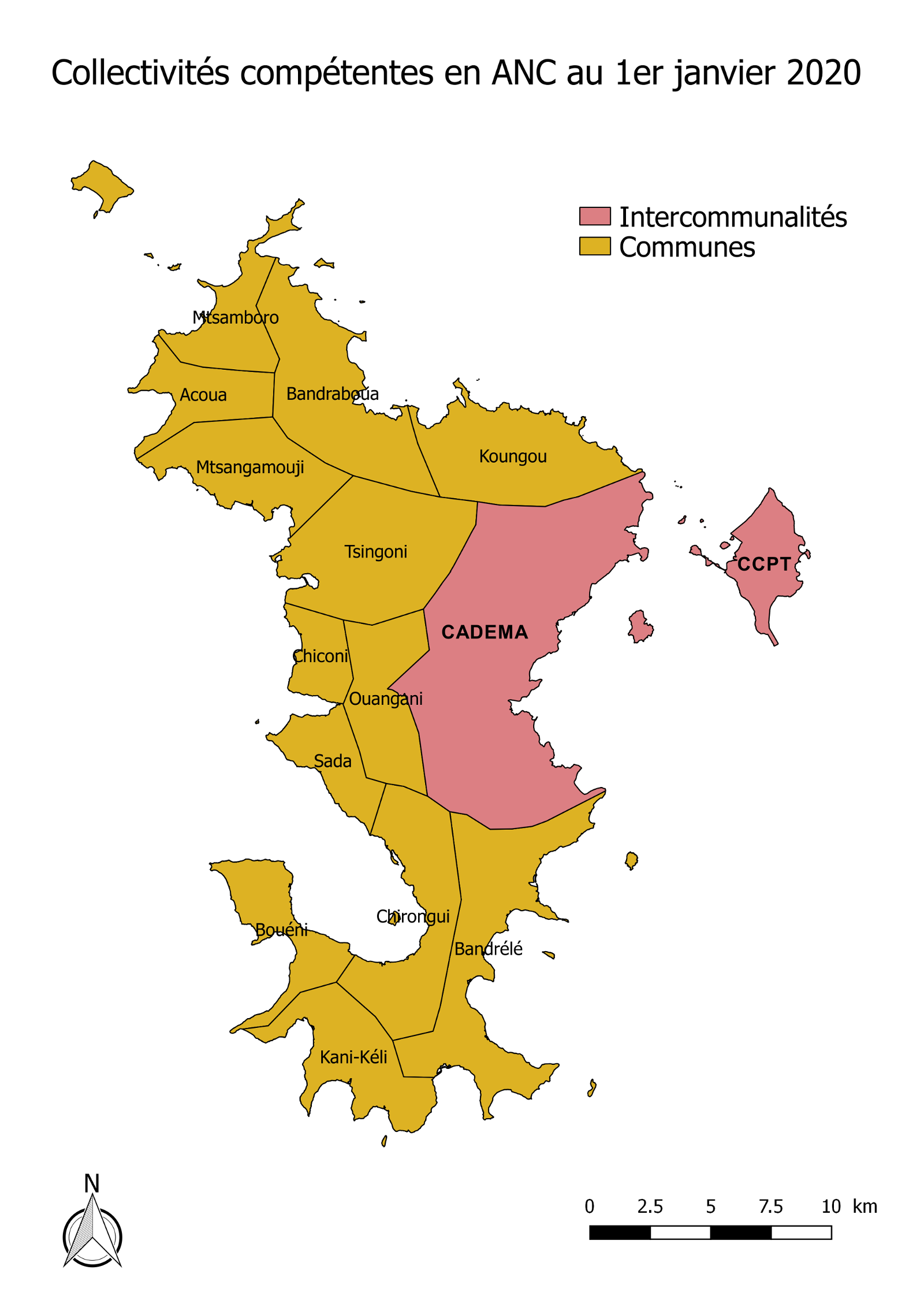 Cartes des communes compétentes en Assainissement non collectif