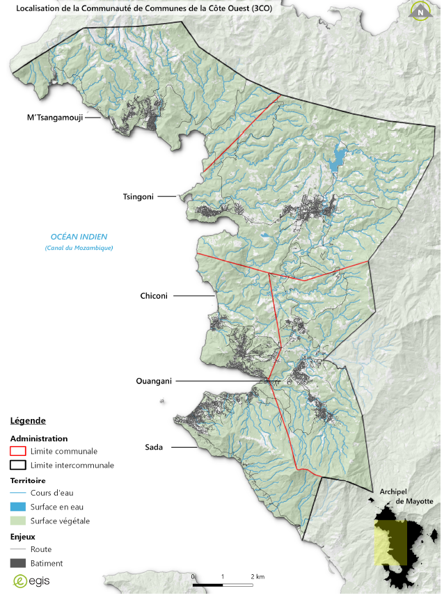 Localisation du périmètre concerné par le PEP de la 3CO. Source : PEP 3CO, EGIS EAU, 2025