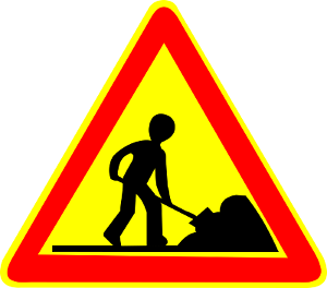 Panneau en travaux